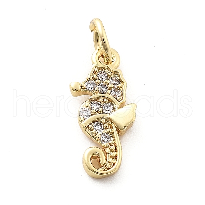 Brass Micro Pave Cubic Zirconia Pendants KK-Q029-02A-G-1