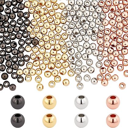  320Pcs 4 Colors Brass Spacer Beads KK-NB0001-67-1