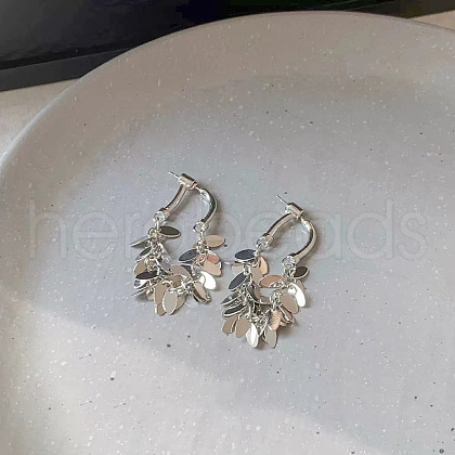 Alloy Oval Tassel Hoop Earrings FS-WG80DFE-02-1