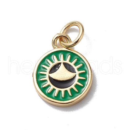 Brass Enamel Charms KK-E003-11G-1