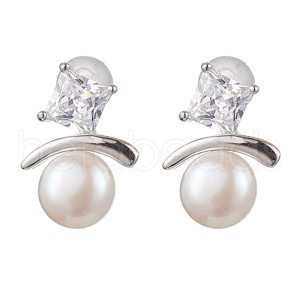 Mother's Day Jewellery Natural Pearl Ear Studs EJEW-P286-25P-1