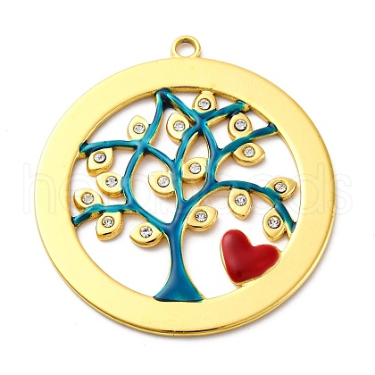 304 Stainless Steel Enamel Pendants STAS-S163-17G-1