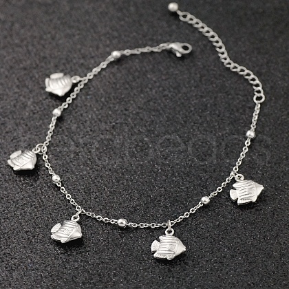 Bohemia Style Ocean Theme 304 Stainless Steel Anklets WG73A42-09-1