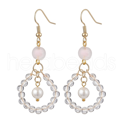 304 Stainless Steel with Acrylic Studs Dangle Earrings EJEW-JE05962-02-1