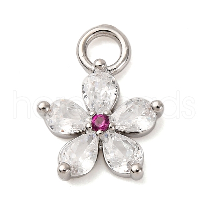 Brass Micro Pave Cubic Zirconia Pendants KK-I276-05P-02A-1