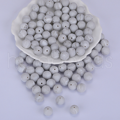 Round Silicone Focal Beads SI-JX0046A-40-1