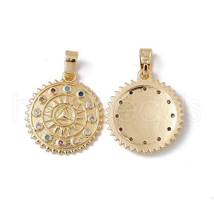 Brass Micro Pave Cubic Zirconia Pendants KK-E068-VC060-1