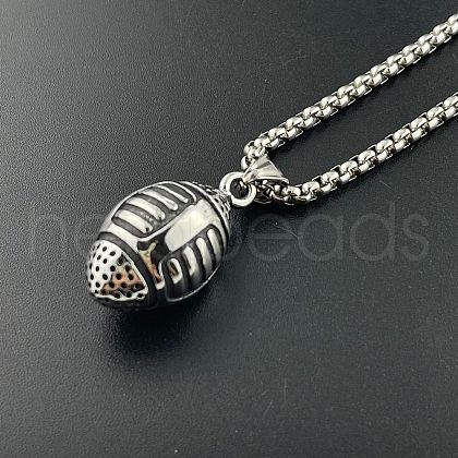 Vintage Punk Style American Football Pendant Necklaces PU3961-1