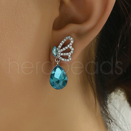Elegant Crystal Butterfly Earrings and Necklace Set for Women XX8353-1