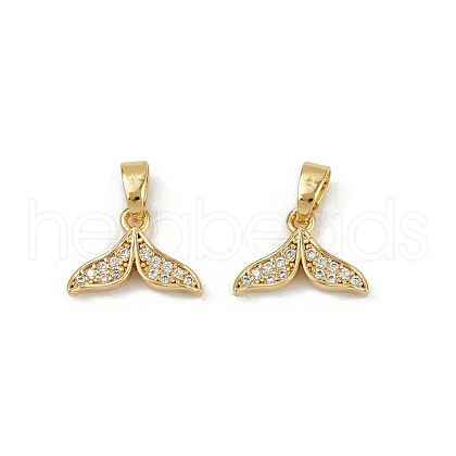 Brass Micro Pave Cubic Zirconia Charms KK-C093-13G-1