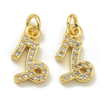 Rack Plating Brass Micro Pave Cubic Zirconia Pendants KK-K386-02L-G-1