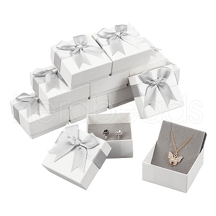Square Cardboard Paper Jewelry Set Storage Boxes CON-WH0086-097B-1