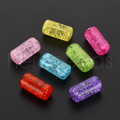 Transparent Crackle Acrylic Beads CACR-S010-02-1