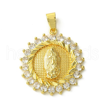 Brass Micro Pave Clear Cubic Zirconia Pendants KK-H472-46B-G-1