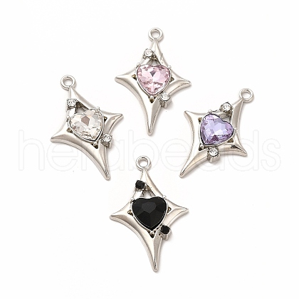 Rack Plating Alloy with Glass Pendants FIND-G051-03P-1