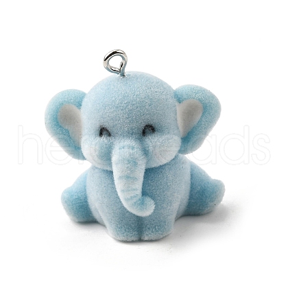 Flocky Opaque Resin Pendants FIND-U030-12P-1
