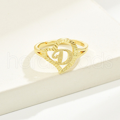Brass Alphabet Adjustable Rings for Women WGC8F9D-04-1