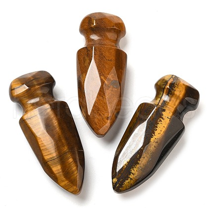 Natural Tiger Eye Craved Sword Model Ornament DJEW-C019-02A-1