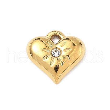 304 Stainless Steel Rhinestone Pendants STAS-U054-02G-1