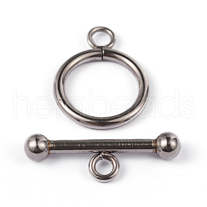 Non-Tarnish 304 Stainless Steel Ring Toggle Clasps X-STAS-L176-13P-1