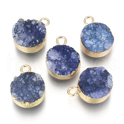Natural Druzy Agate Pendants G-L566-A03-1