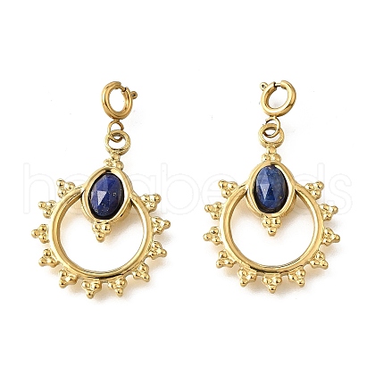 Ring and Oval 304 Stainless Steel Pendant Decorations STAS-H202-27G-1