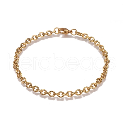 304 Stainless Steel Cable Chain Bracelets BJEW-H532-01G-1