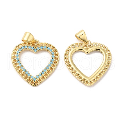 Brass Micro Pave Cubic Zirconia Pendants ZIRC-L103-022G-1