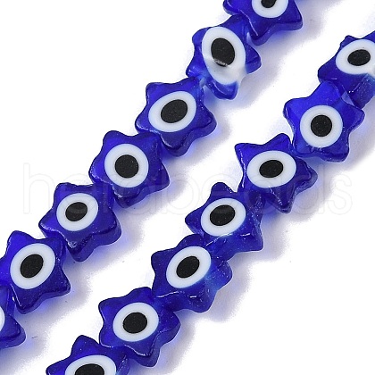 Handmade Evil Eye Lampwork Beads Strands LAMP-G166-02E-1