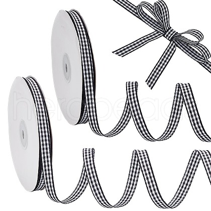 Nylon Tartan Printed Ribbon OCOR-WH0097-70B-1