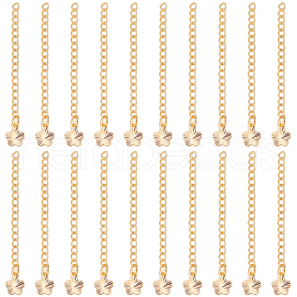 Beebeecraft 20Pcs Brass Chain Extender KK-BBC0016-36-1