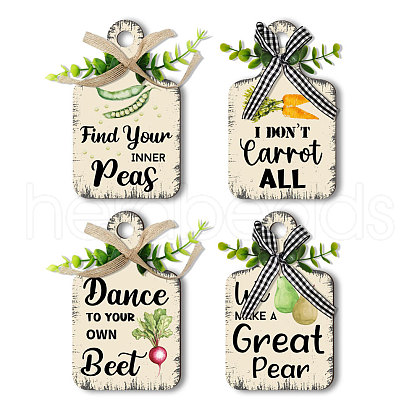 Wooden Pendant Decoration HJEW-WH0074-021-1
