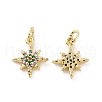 Brass Micro Pave Cubic Zirconia Charms KK-E068-VF167-1