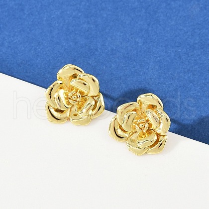 Brass Stud Earrings EJEW-S277-08G-A-1