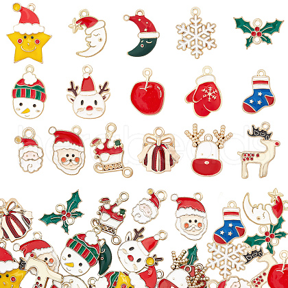   32Pcs 16 Style Alloy Enamel Pendants ENAM-PH0001-74-1