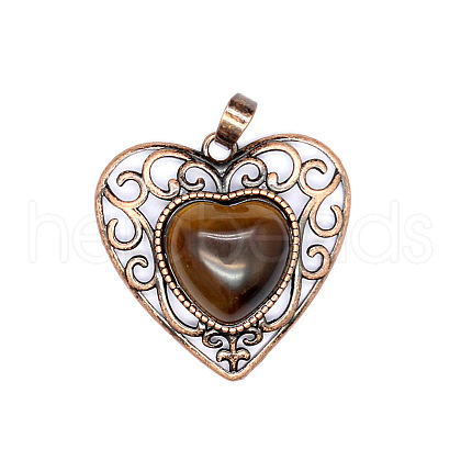 Retro Hollow Natural Unakite Pendants PW-WGAB5DC-17-1