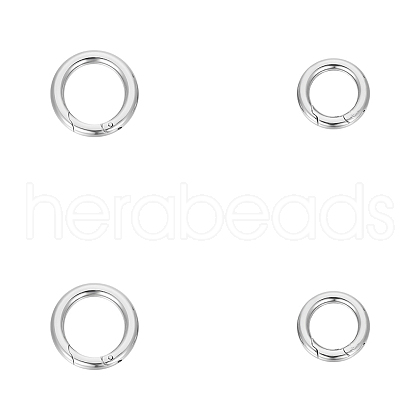 Unicraftale 4Pcs 2 Styles 304 Stainless Steel Spring Gate Ring STAS-UN0059-43B-1