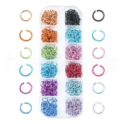 600Pcs 12 Colors Aluminum Wire Open Jump Ring Sets DIY-FS0004-14-1