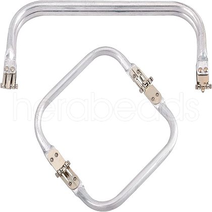 CHGCRAFT 2Pcs 2 Style Aluminium Purse Handle Frame FIND-CA0003-24A-1