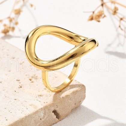 304 Stainless Steel Hollow Oval Finger Rings RJEW-Q012-13G-1