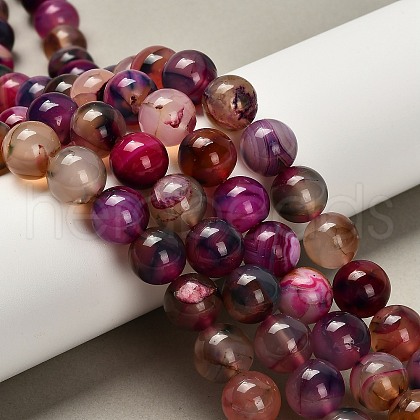 Dyed Natural Agate Beads Strands G-G203-10J-12mm-1