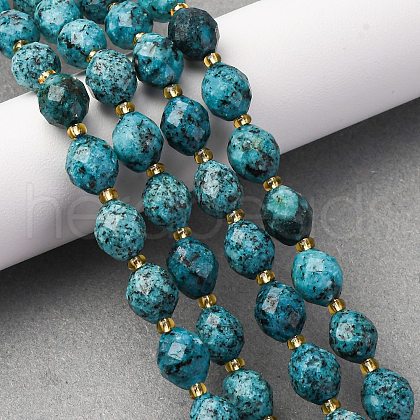 Natural Sesame Jasper Dyed Beads Strands G-D305-B02-01-1