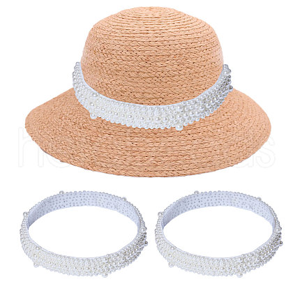 ABS Plastic Imitation Pearl Hat Bands DIY-WH0496-37-1