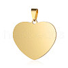 Ion Plating(IP) 304 Stainless Steel Stamping Blank Tag Pendants STAS-I311-04B-G-1