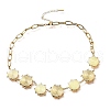 304 Stainless Steel Flat Round Vortex Bib Necklaces for Women NJEW-R014-04G-2
