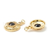 Rack Plating Brass Micro Pave Clear & Midnight Blue Cubic Zirconia Pendants KK-D073-17G-2