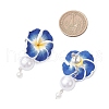 Polymer Clay 3D Plumeria Dangle Stud Earrings EJEW-JE06417-3