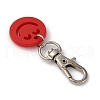 Smiling Face Acrylic with Alloy Pendant Decorations HJEW-JM03472-4