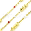 Brass Enamel Round Beaded Link Chain CHC-G022-07G-14-1
