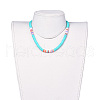 Handmade Polymer Clay Heishi Beaded Necklaces NJEW-JN02448-5